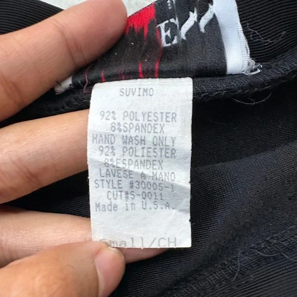 Axxess Vintage Black Mini Skirt Made in USA Stretchy Bodycon Small 30005-1 - Picture 6 of 7